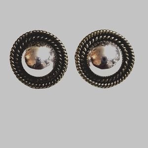 Vintage Sterling silver 925 Layton made in Mexico domed earrings